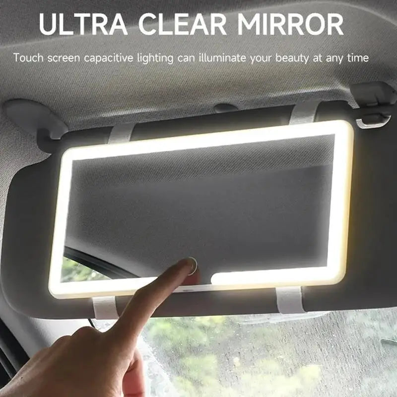 ✨ Miroir de Maquillage LED HD Premium – Rechargeable USB, Éclairage Naturel & Fixation Universelle pour Voiture