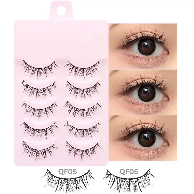 Faux Cils Naturels Réutilisables - Lot de 5 Paires
