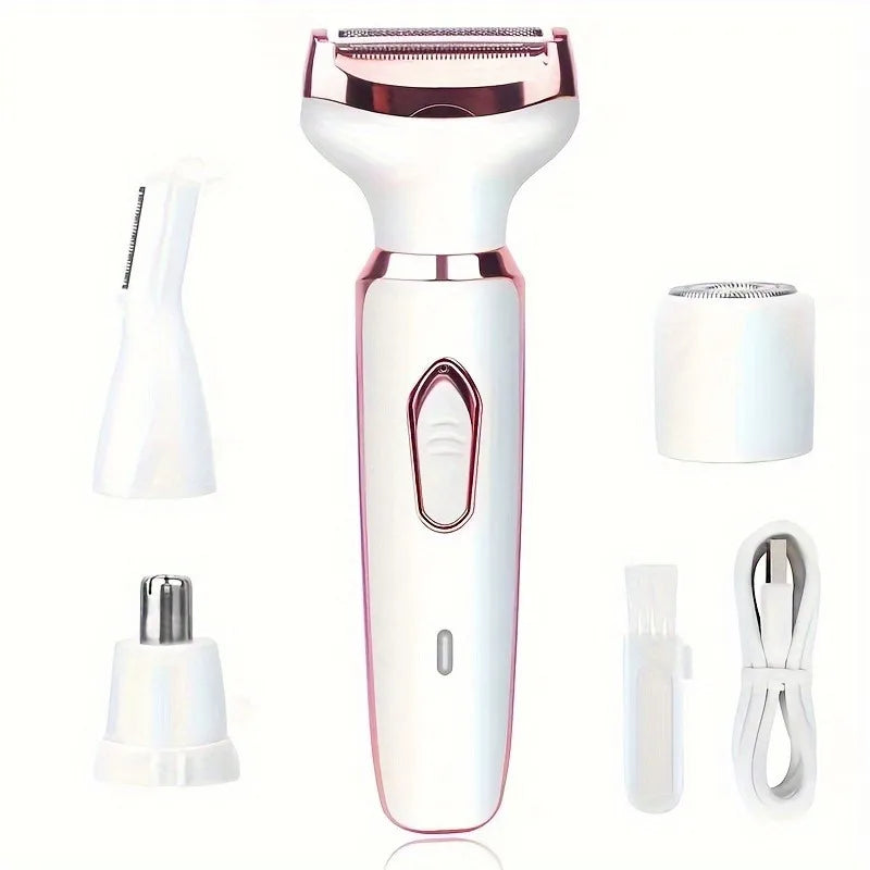 🪒 AquaSilk Elite™ | Rasoir Électrique 4-en-1 Rechargeable – Visage, Corps, Jambes, Aisselles & Maillot ✨💧