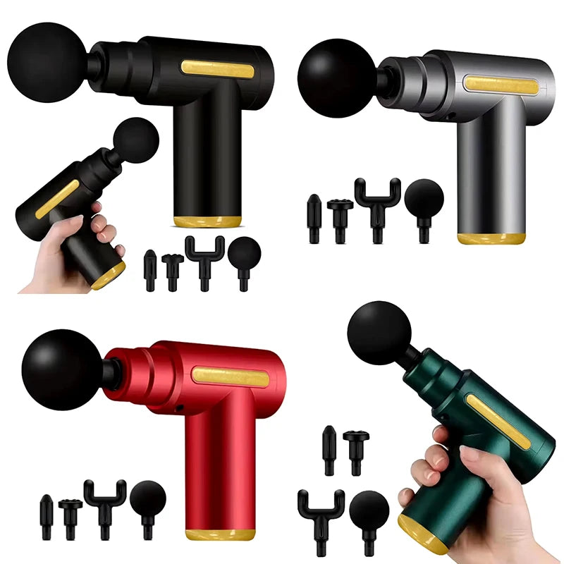 ✨ Pistolet de Massage Musculaire Portable – 6 Niveaux d’Intensité Rechargeable USB