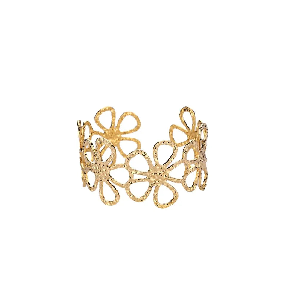 Jonc Impérial – Bracelet Doré Femme en Acier Inoxydable