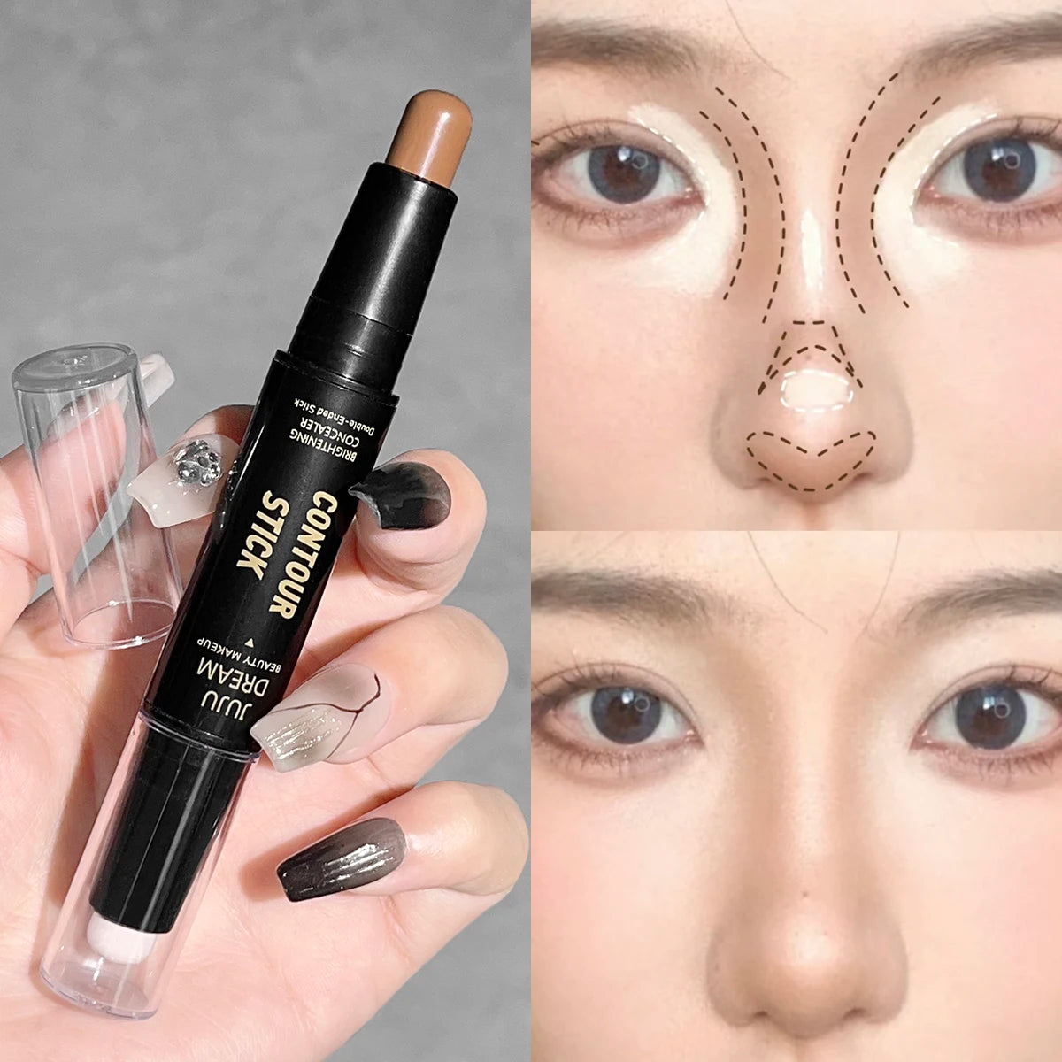Contour Sculpt Luxe™ – Stick Double Embout pour un Teint Sculpté, Éclatant et Sans Défaut