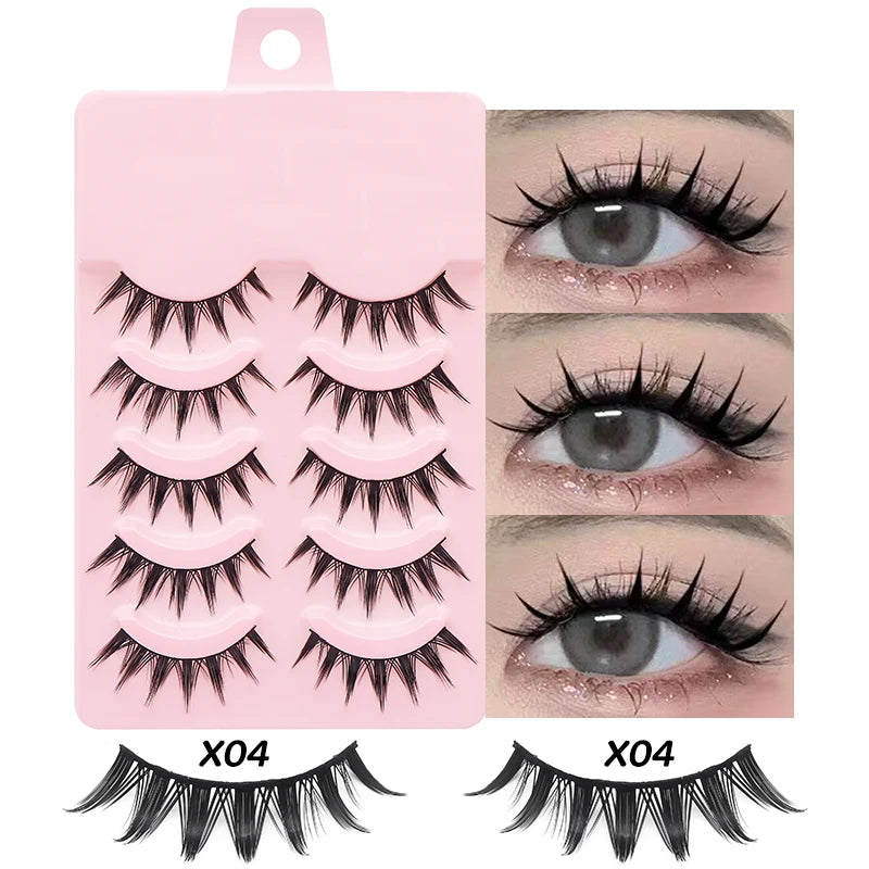 Faux Cils Naturels Réutilisables - Lot de 5 Paires