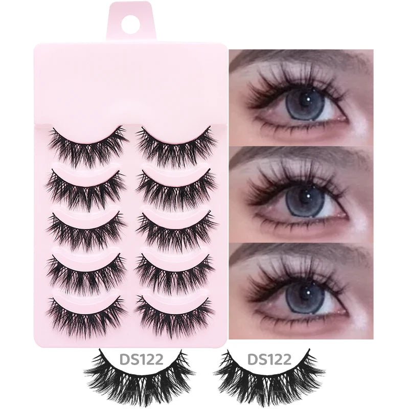 Faux Cils Naturels Réutilisables - Lot de 5 Paires