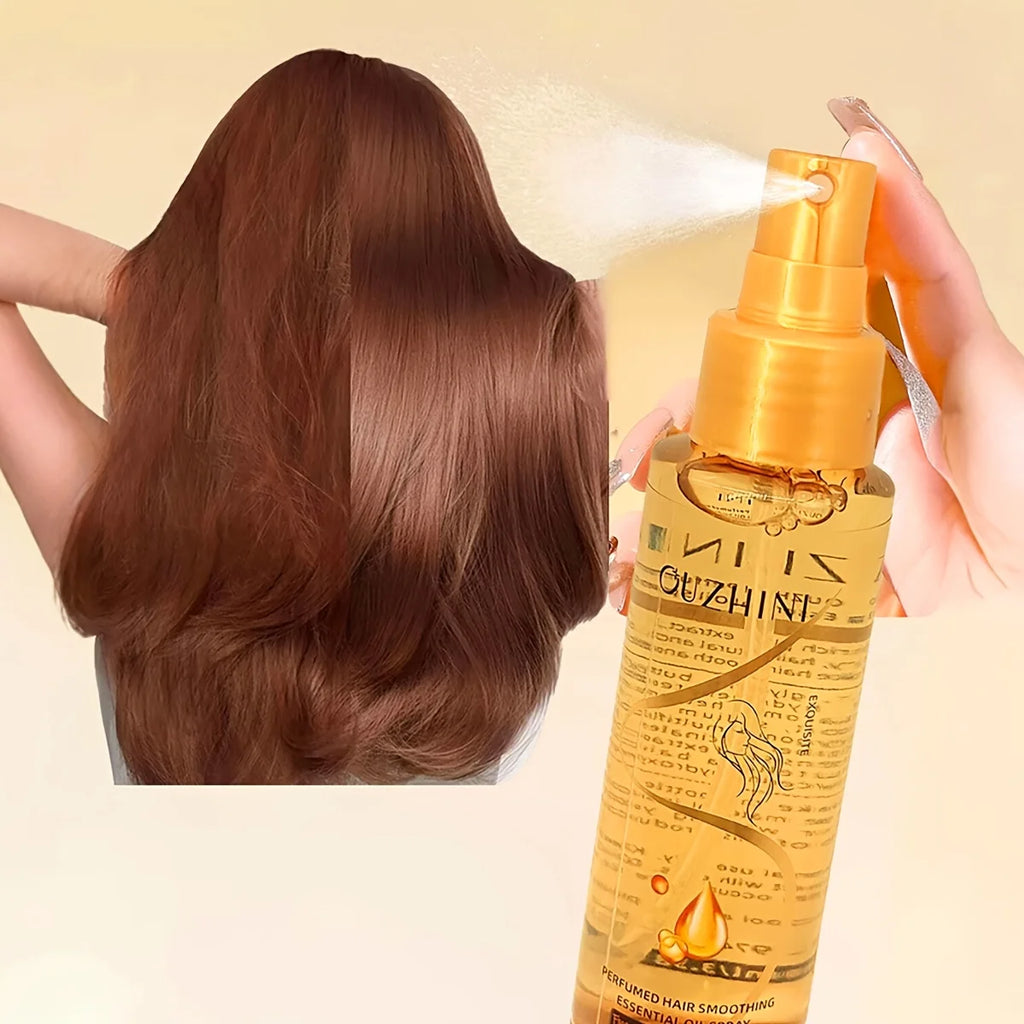 Spray Capillaire Parfumé aux Huiles Essentielles – Soin Hydratant, Nourrissant et Anti-Frisottis pour Tous Types de Cheveux