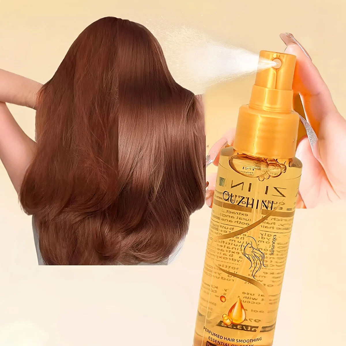 Spray Capillaire Parfumé aux Huiles Essentielles – Soin Hydratant, Nourrissant et Anti-Frisottis pour Tous Types de Cheveux