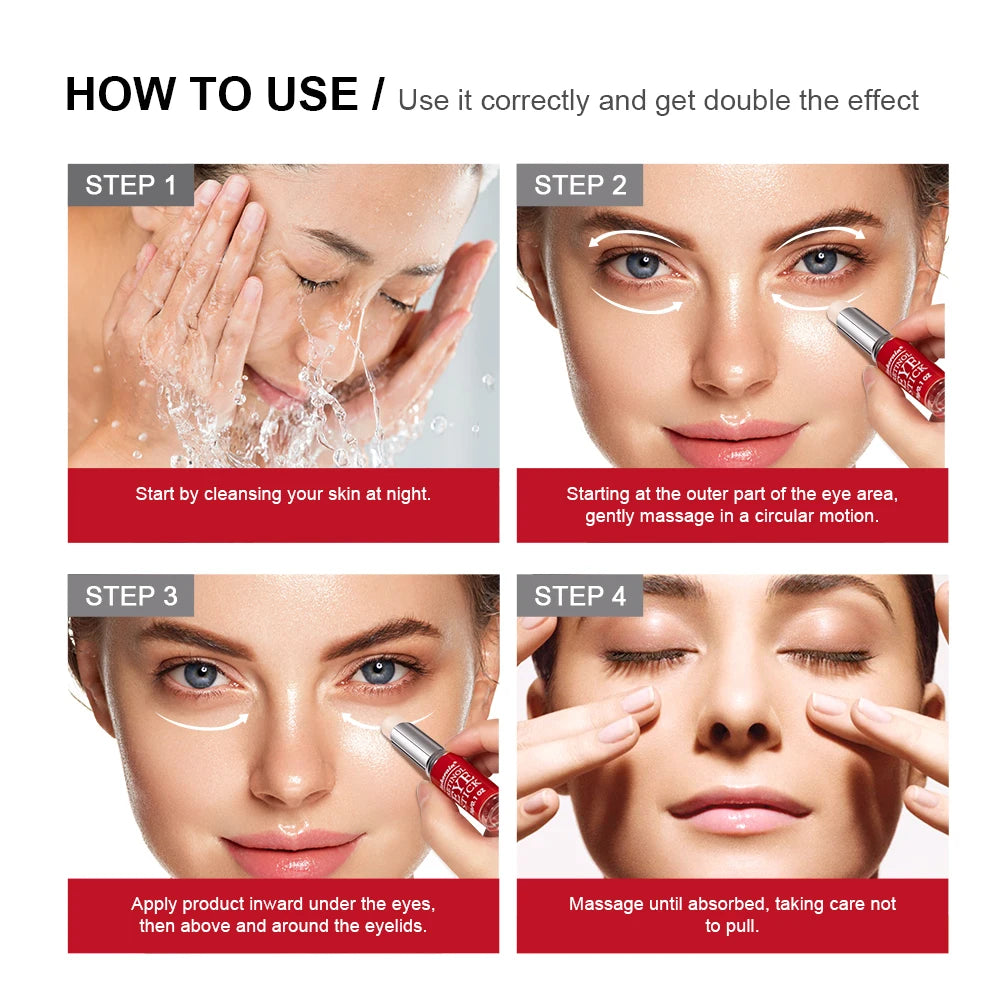 Crème Contour des Yeux au Rétinol – Éclaircissante Anti-Cernes, Raffermissante, Sérum Réparateur Instantané en Stick pour Femme