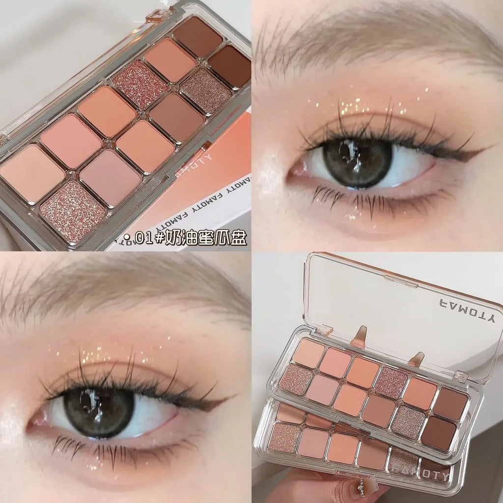 Palette Signature Nude 12 Couleurs – Fards à Paupières Velours Longue Tenue