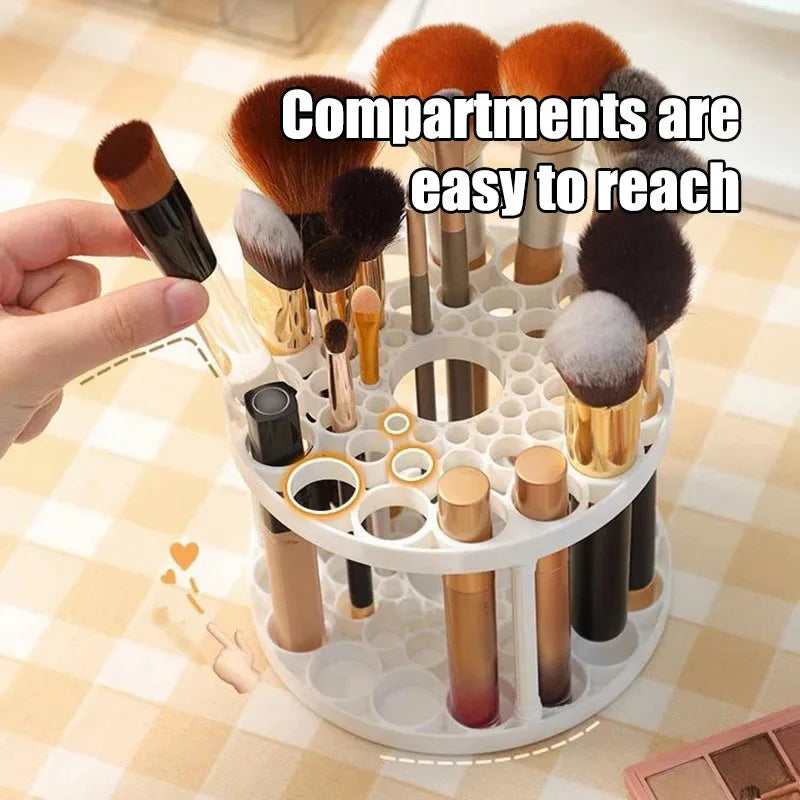 Organisateur Rotatif Pour Pinceaux de Maquillage - Rangement 45 Compartiments