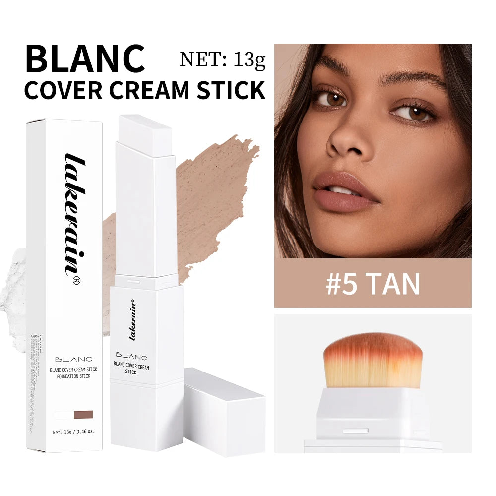 💎 Fond de Teint Stick Premium – Haute Couvrance, Fini Naturel & Pinceau Intégré Professionnel