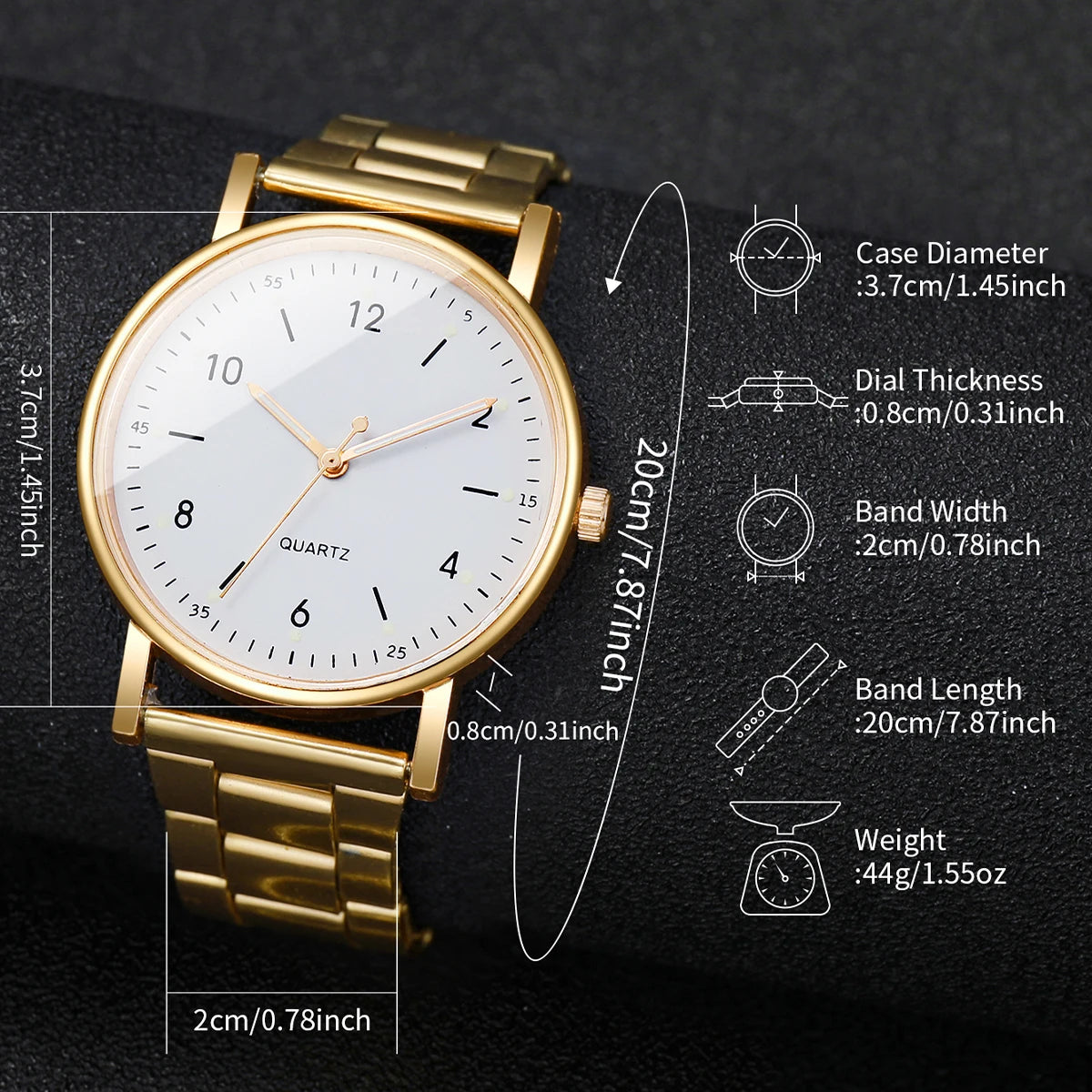 Coffret Montre Femme & Bracelet Cœur – Édition Dorée