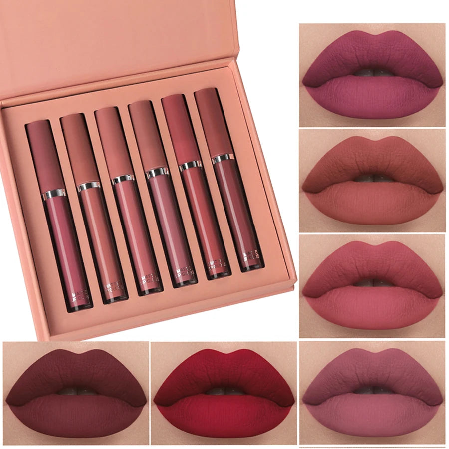* Coffret Prestige de 6 Rouges à Lèvres Mats Longue Tenue – Édition Cadeau