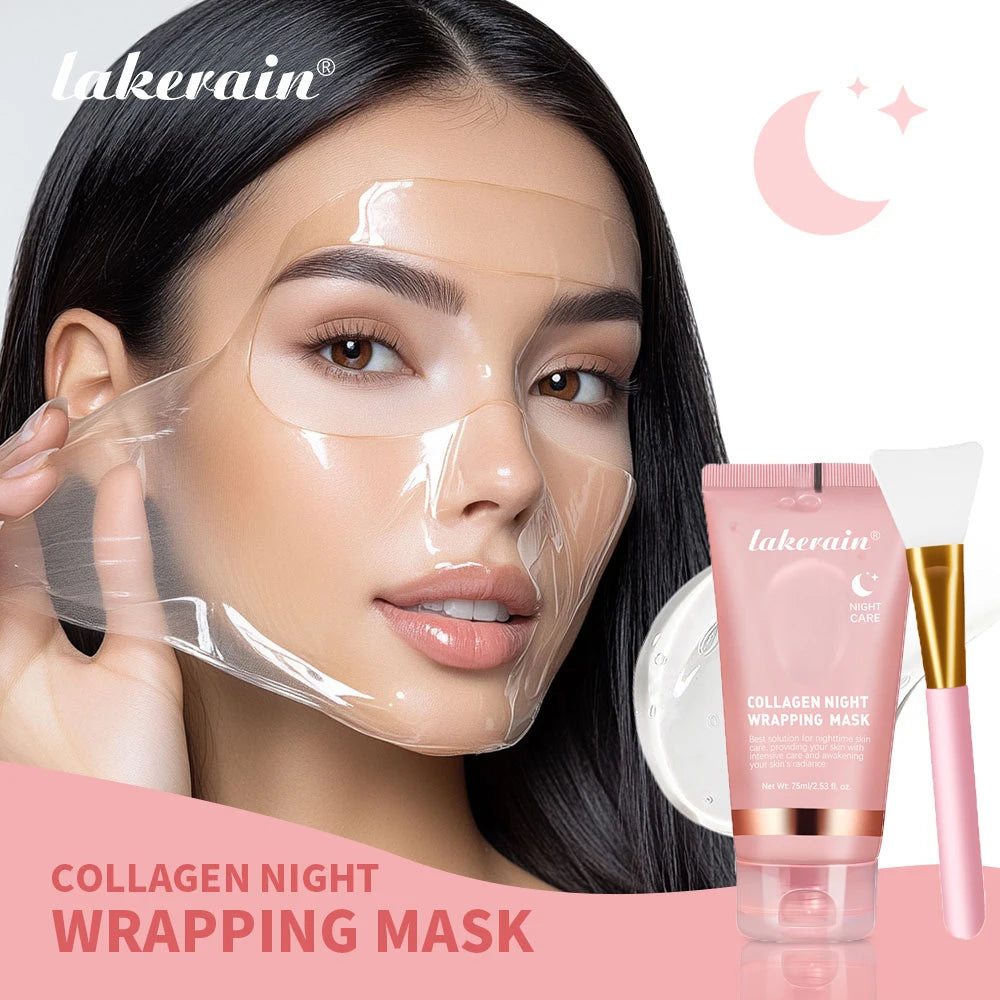 Masque Visage au Collagène Peel-Off avec Pinceau – Hydratation & Éclat de la Peau