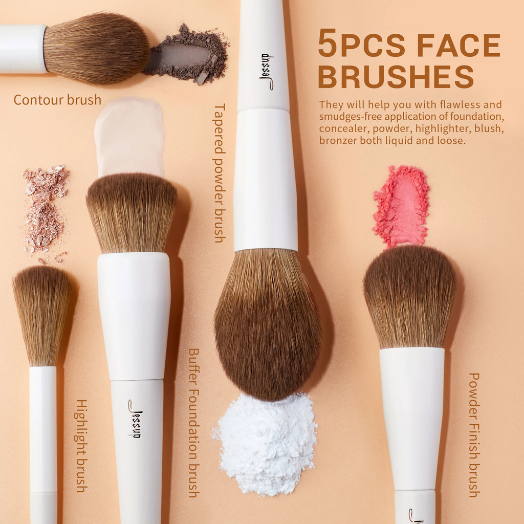 Coffret de 14 Pinceaux de Maquillage Professionnels – Fond de Teint, Poudre, Contouring, Fards & Highlighter